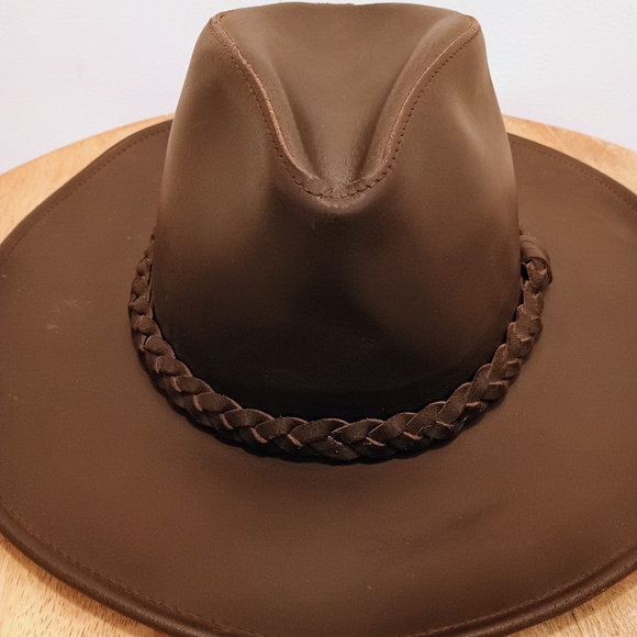 Vintage Wilsons Leather Men's Cowboy Hat with Braided Band - Dark Brown - Medium - Picture 7 of 9